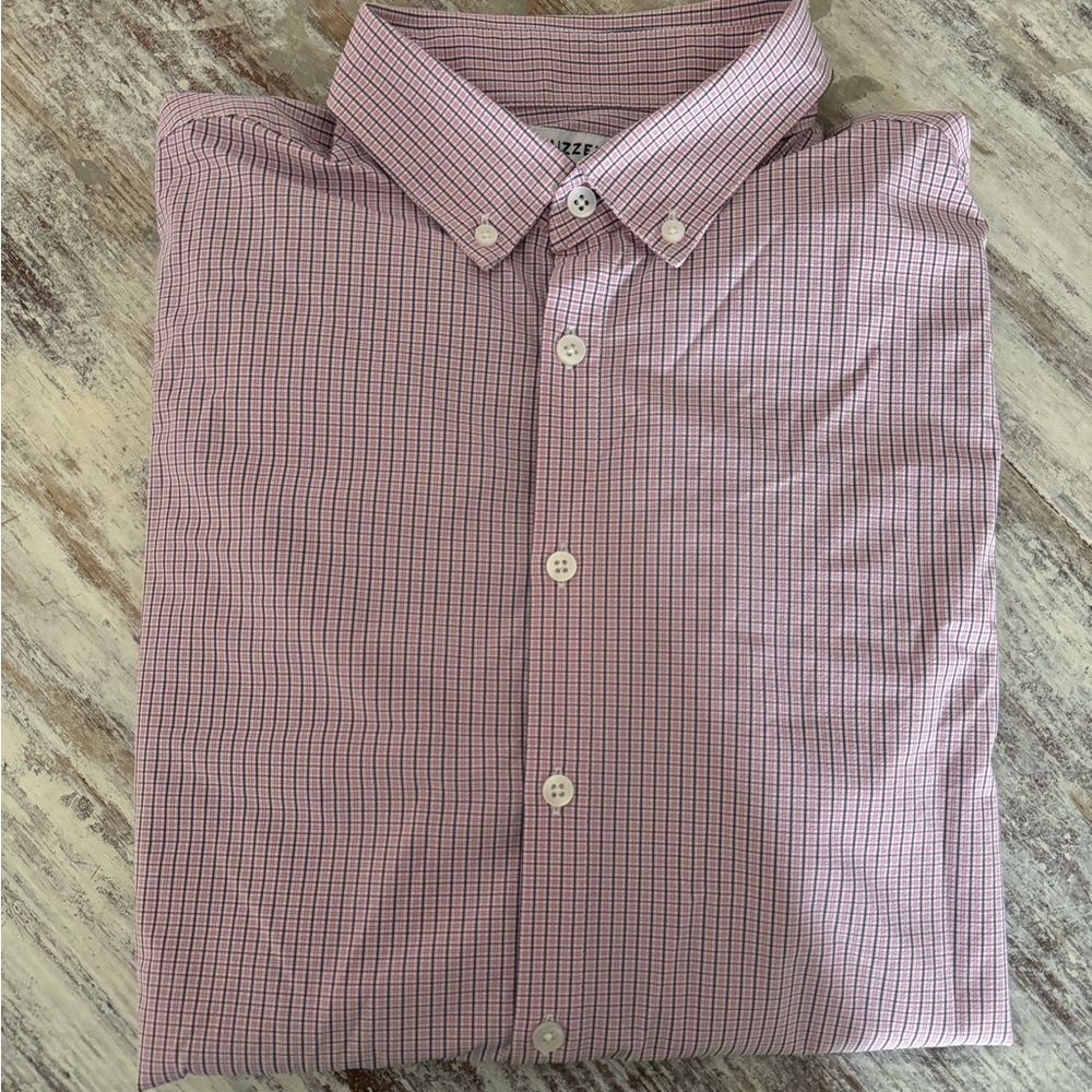 Mizzen+Main Long sleeve dress shirt - red blue check